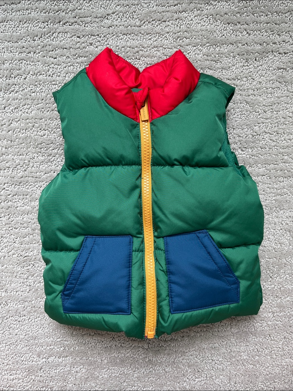 Old Navy Colorblock Puffer Vest - Baby 6-12mo - Green, Red, Yellow, Blue